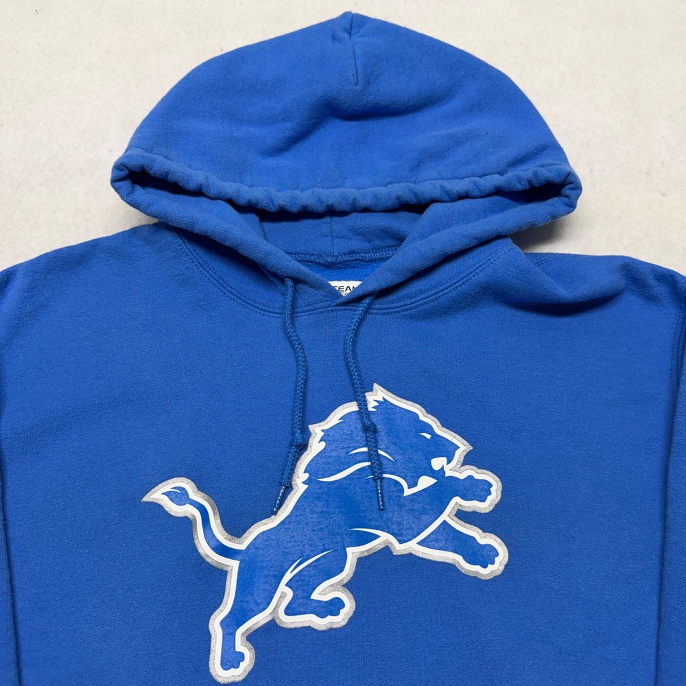 Detroit Lions Hoodie Sweatshirt NFL Team Apparel Graphic Blue Cotton Blend Small - Picture 2 of 13